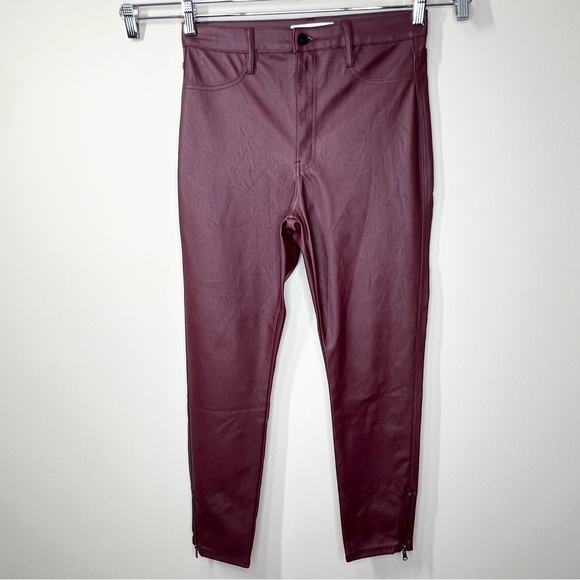 KanCan High Rise Faux Leather Skinny Ankle Pant Zip Ankle 9/28 - Picture 1 of 11